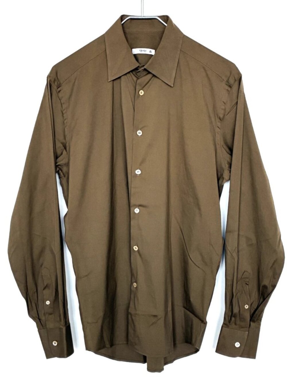 PRADA men's dress shirt, light brown, size 39 / 15.5", excellent condition